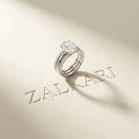 3.50 Ct Oval Cut Moissanite Elegant Stack Ring White