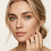 3.25 Ct Cushion Cut Moissanite Interwoven Pavé Ring Gold