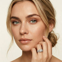 3.25 Ct Cushion Cut Moissanite Interwoven Pavé Ring White