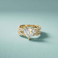 3.25 Ct Heart Cut Moissanite Split Twist Ring