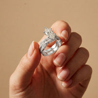 3.25 Ct Marquise Cut Moissanite Twisted Pavé Ring