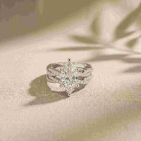 3.25 Ct Marquise Cut Moissanite Twisted Pavé Ring