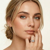 3.25 Ct Princess Cut Moissanite Crossover Pavé Ring