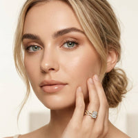 3.25 Ct Radiant Cut Moissanite Sculpted Pavé Ring