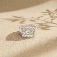 2.35 Ct Princess Cut Moissanite Men's Statement Signet Ring