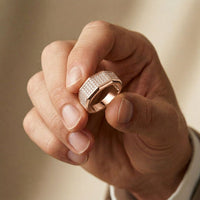 1.20 Ct Round Cut Moissanite Men's Pavé Statement Band