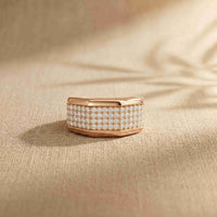 1.20 Ct Round Cut Moissanite Men's Pavé Statement Band