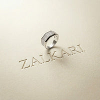 1.20 Ct Round Cut Moissanite Men's Pavé Statement Band