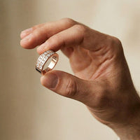 1.35 Ct Round Cut Moissanite Double-Row Men's Band Ring