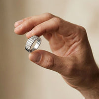 1.35 Ct Round Cut Moissanite Double-Row Men's Band Ring