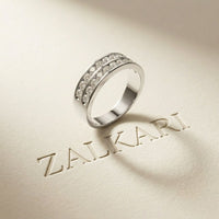 1.35 Ct Round Cut Moissanite Double-Row Men's Band Ring