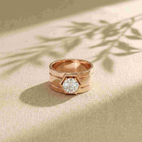 1.45 Ct Round Cut Bezel Signet Moissanite Ring