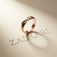 0.07 Ct Round Cut Criss-Cross Accent Moissanite Ring