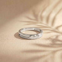 0.07 Ct Round Cut Solitaire Band Moissanite Ring
