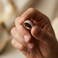 0.07 Ct Round Cut Solitaire Band Moissanite Ring
