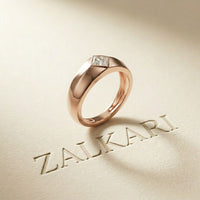 0.5 Ct Princess Cut Solitaire Band Moissanite Ring
