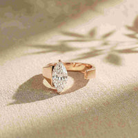 1.00 Ct Marquise Cut Moissanite Modern Open Ring