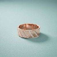 0.25 Ct Round Cut Moissanite Geometric Band Ring