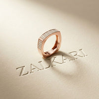 0.55 Ct Round Cut Moissanite Modern Statement Band Ring