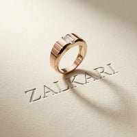 0.95 Ct Emerald Cut Moissanite Modern Signet Ring