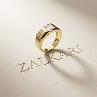 0.95 Ct Emerald Cut Moissanite Modern Signet Ring