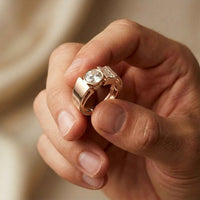 1.20 Ct Round Cut Moissanite Men's Bezel Statement Ring