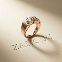 1.20 Ct Round Cut Moissanite Men's Bezel Statement Ring