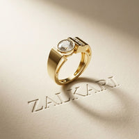 1.20 Ct Round Cut Moissanite Men's Bezel Statement Ring