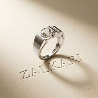 1.20 Ct Round Cut Moissanite Men's Bezel Statement Ring