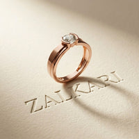 0.5 Ct Round Cut Moissanite Solitaire Band Ring
