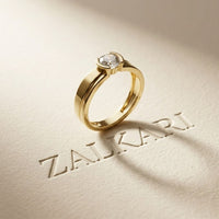 0.5 Ct Round Cut Moissanite Solitaire Band Ring