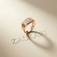 0.25 Ct Round Cut Pavé Signet Moissanite Ring