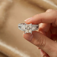 3.15 Ct Radiant Cut Moissanite Split Shank Ring