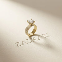 4.25 Ct Round Cut Moissanite Grand Pavé Statement Ring