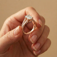 1.80 Ct Radiant Cut Moissanite Classic Accent Ring