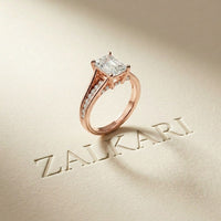 1.80 Ct Radiant Cut Moissanite Classic Accent Ring