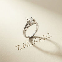 1.80 Ct Round Cut Moissanite Signature Accent Ring