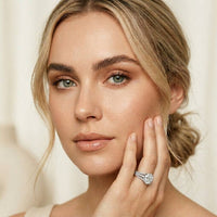 1.80 Ct Round Cut Moissanite Signature Accent Ring