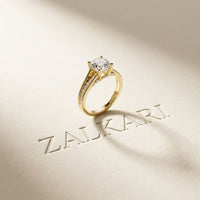 2.30 Ct Cushion Cut Moissanite Elegant Split Shank Ring