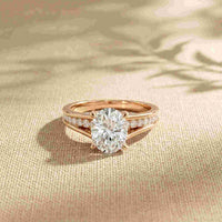 2.30 Ct Oval Cut Moissanite Elegant Split Shank Ring