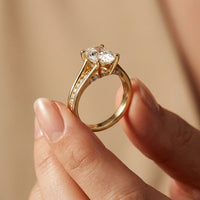 2.30 Ct Oval Cut Moissanite Elegant Split Shank Ring