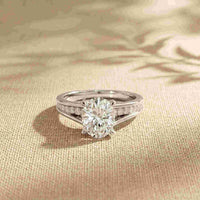 2.30 Ct Oval Cut Moissanite Elegant Split Shank Ring