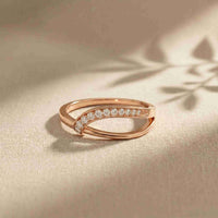 0.11 Ct Round Cut Crossover Pavé Moissanite Ring