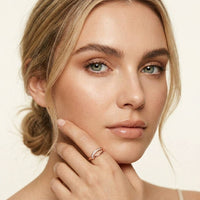 0.11 Ct Round Cut Crossover Pavé Moissanite Ring