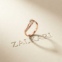 0.15 Ct Round Cut Open Bypass Moissanite Ring
