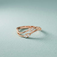 0.15 Ct Round Cut Open Bypass Moissanite Ring