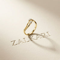 0.15 Ct Round Cut Open Bypass Moissanite Ring