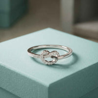 0.10 Ct Round Cut Infinity Knot Moissanite Ring