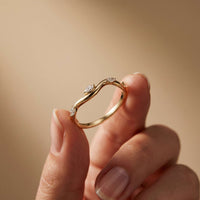 0.10 Ct Marquise Cut Moissanite Twisted Vine Band Ring