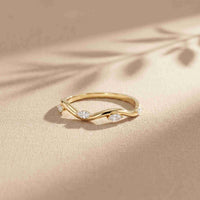 0.10 Ct Marquise Cut Moissanite Twisted Vine Band Ring